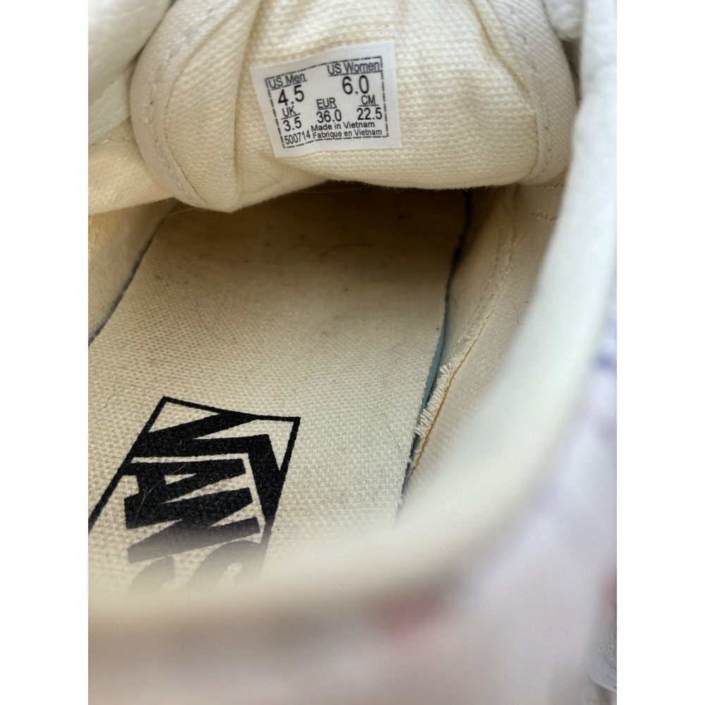 Vans Old Skool Floral Marshmallow Suede Sneakers Cream Low Top Womens 6 - Picture 5 of 6